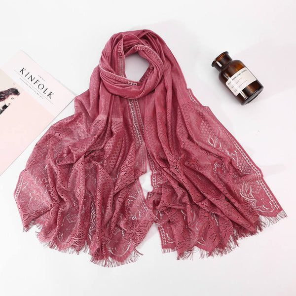 Women's Fashion Lace Solid Color Scarf