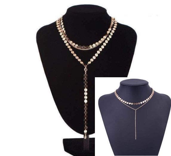 Tattoo Coin Choker One Layer Three Layers Lariat Y Chokers Rhinestone Crystal Necklace