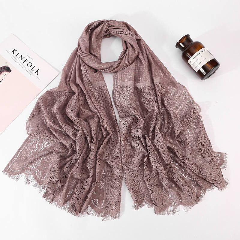 Women's Fashion Lace Solid Color Scarf