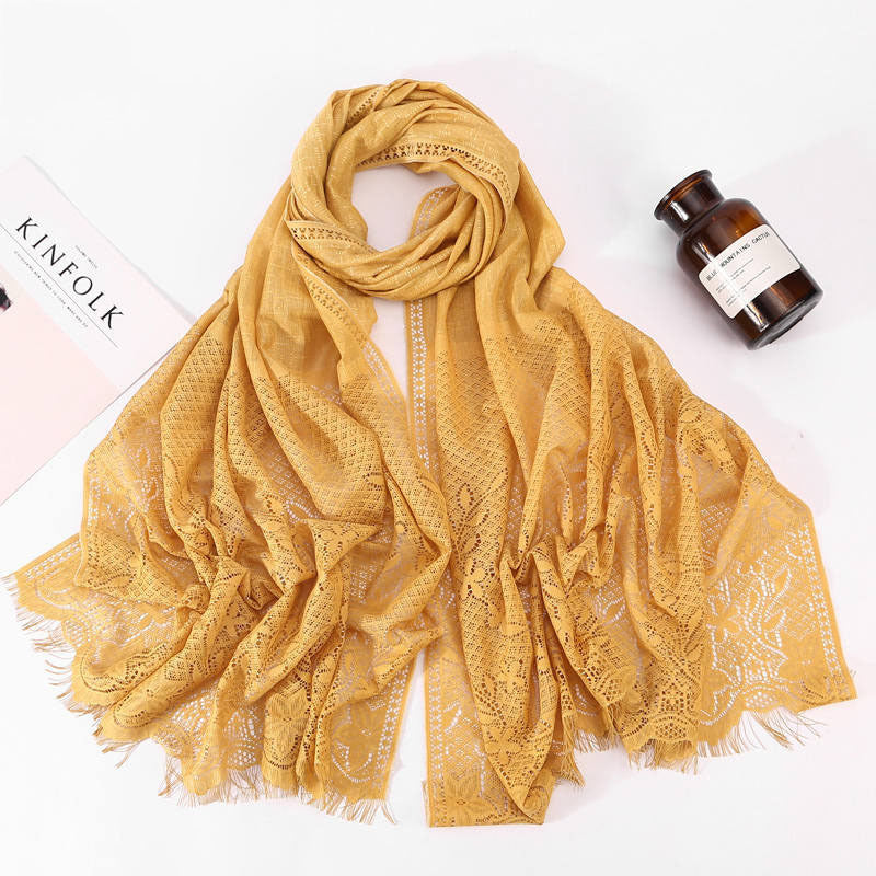 Women's Fashion Lace Solid Color Scarf