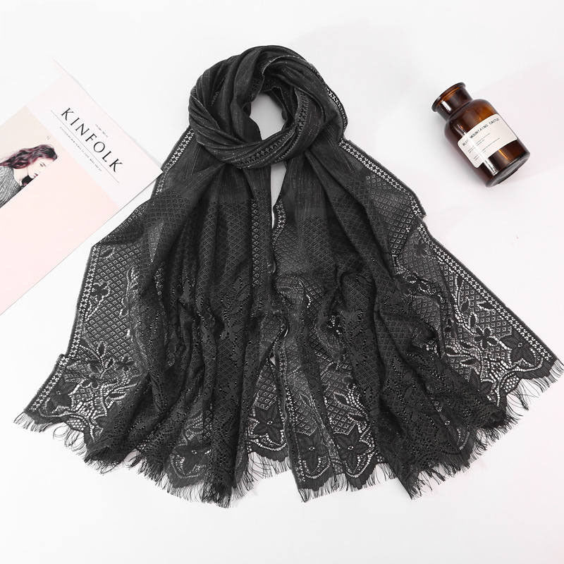 Women's Fashion Lace Solid Color Scarf