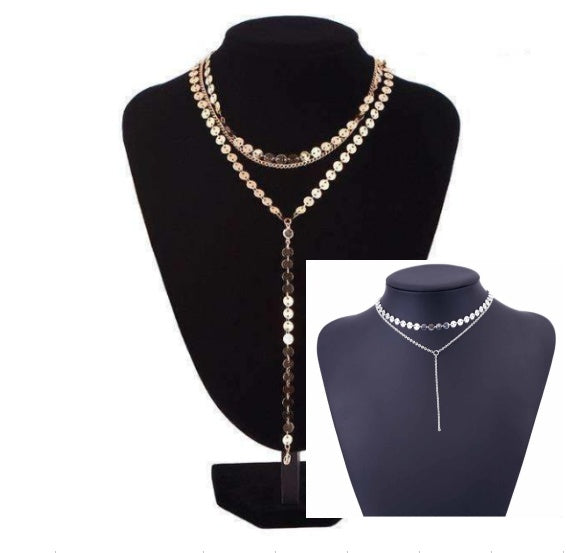 Tattoo Coin Choker One Layer Three Layers Lariat Y Chokers Rhinestone Crystal Necklace