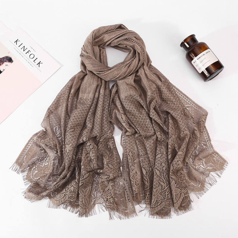 Women's Fashion Lace Solid Color Scarf