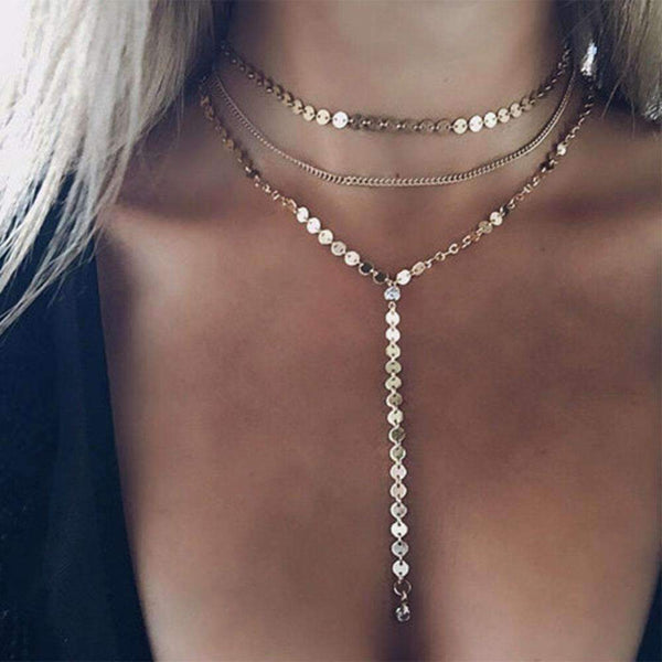 Tattoo Coin Choker One Layer Three Layers Lariat Y Chokers Rhinestone Crystal Necklace