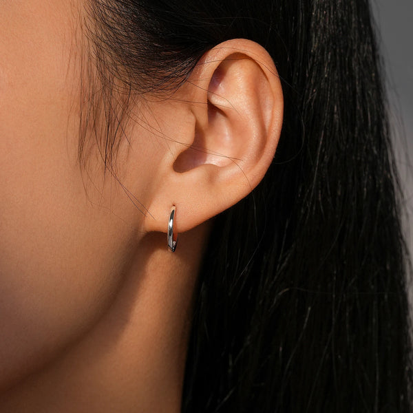 Ailmay 925 Sterling Silver Minimalist Classic Hoop Earrings, Cartilage Piercing Earrings For Women Everyday Wear And As Gifts