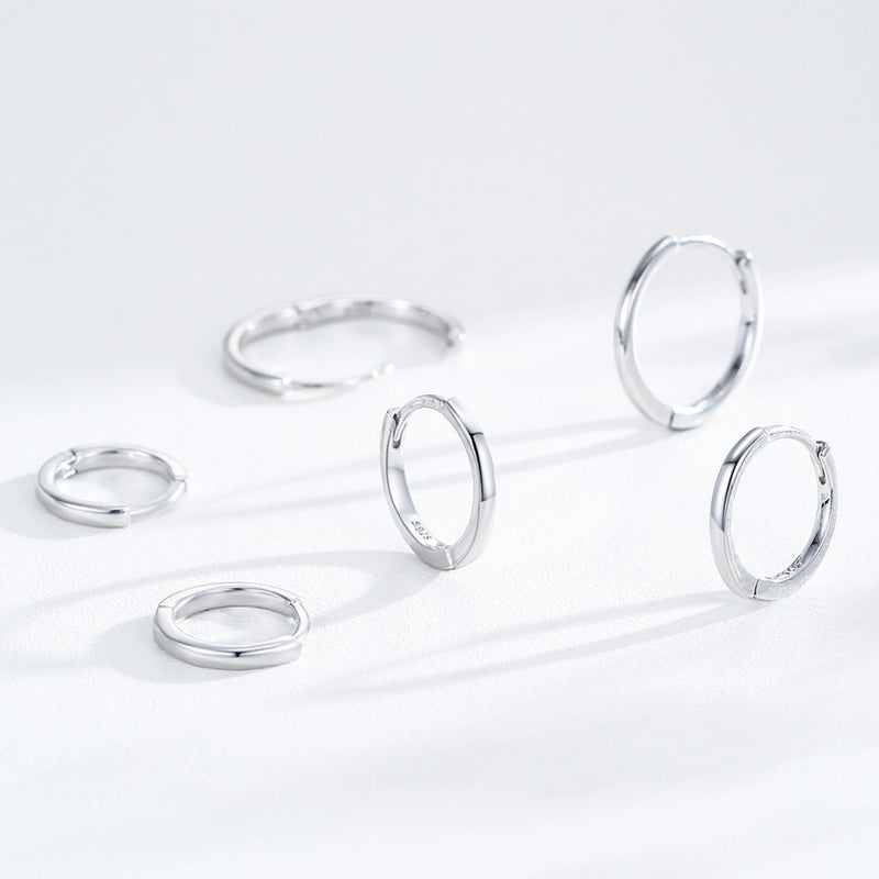 Ailmay 925 Sterling Silver Minimalist Classic Hoop Earrings, Cartilage Piercing Earrings For Women Everyday Wear And As Gifts