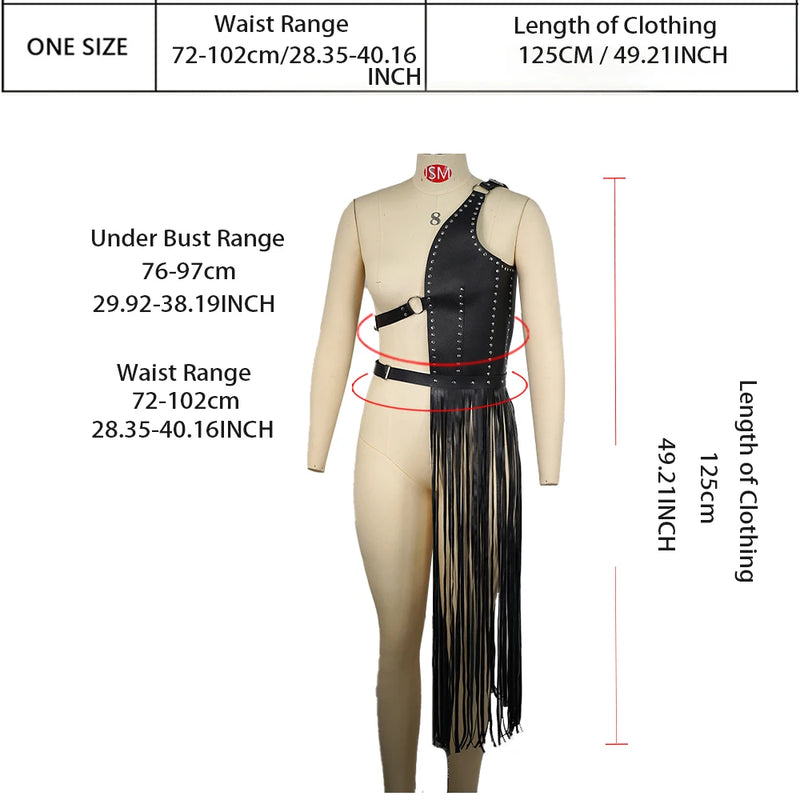 Fashion Body Harness Leather Lingerie Woman Body Skirt Harness Bondage Lingerie Garter Belt Fetish Wear Women Gothic Clothes