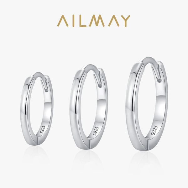 Ailmay 925 Sterling Silver Minimalist Classic Hoop Earrings, Cartilage Piercing Earrings For Women Everyday Wear And As Gifts