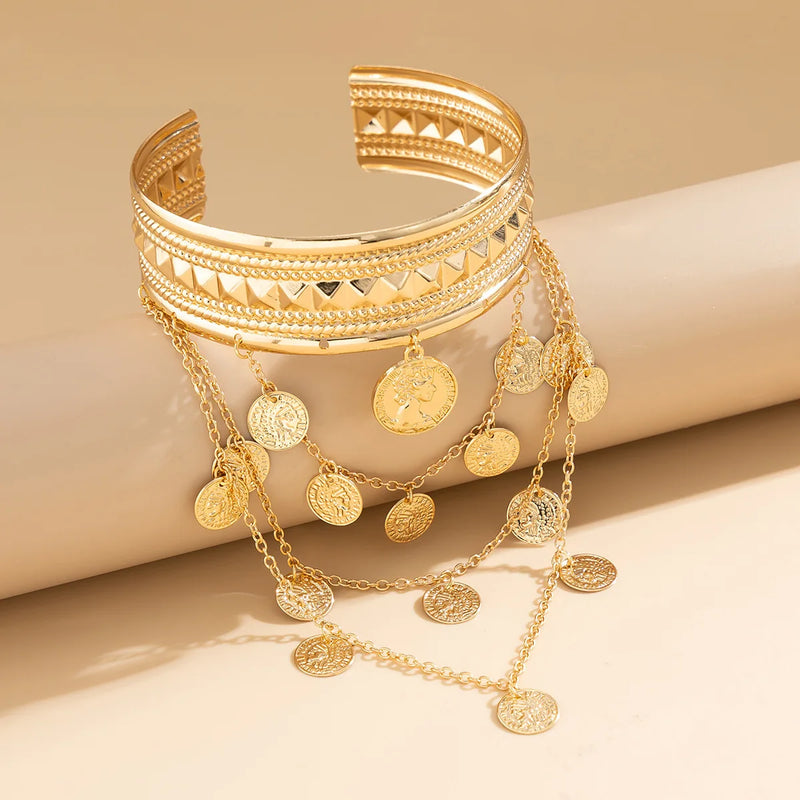 Cuff Bracelet - Arm Bangles Coins
