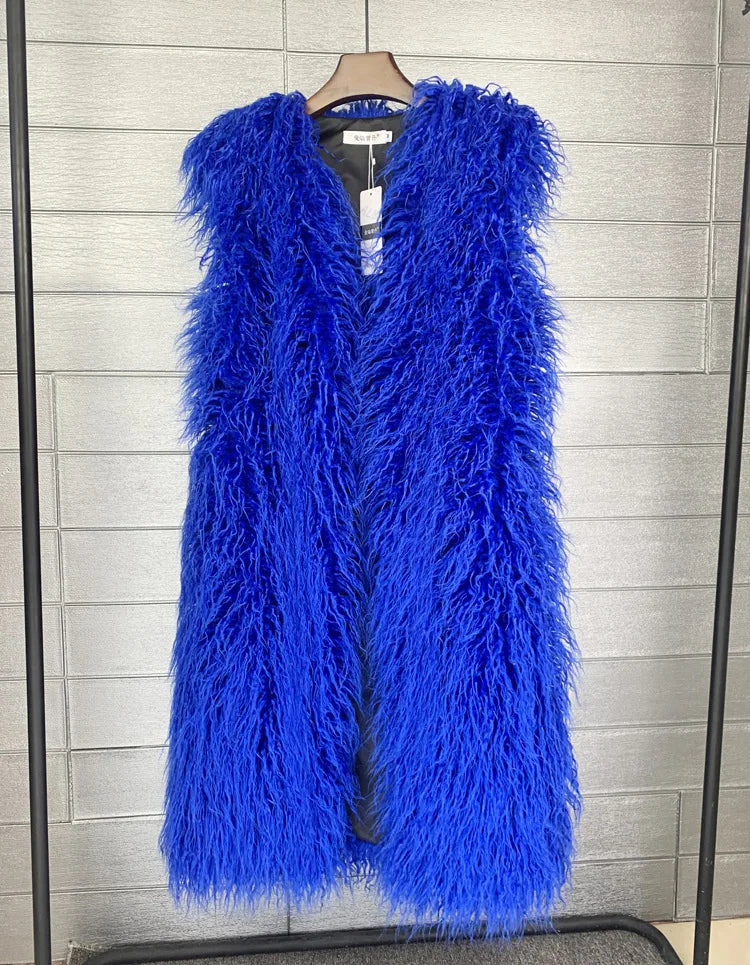 Long Faux Fur Vest