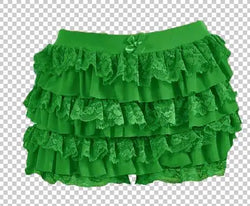 Women's Sweet Bow Lace Ruffles Shorts  Aesthetic 2000s Elastic Waist Short Pants Summer Shorts