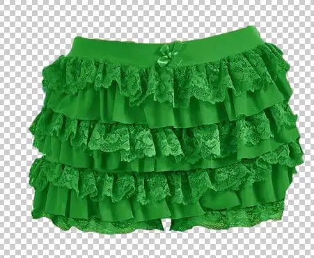 Women's Sweet Bow Lace Ruffles Shorts  Aesthetic 2000s Elastic Waist Short Pants Summer Shorts