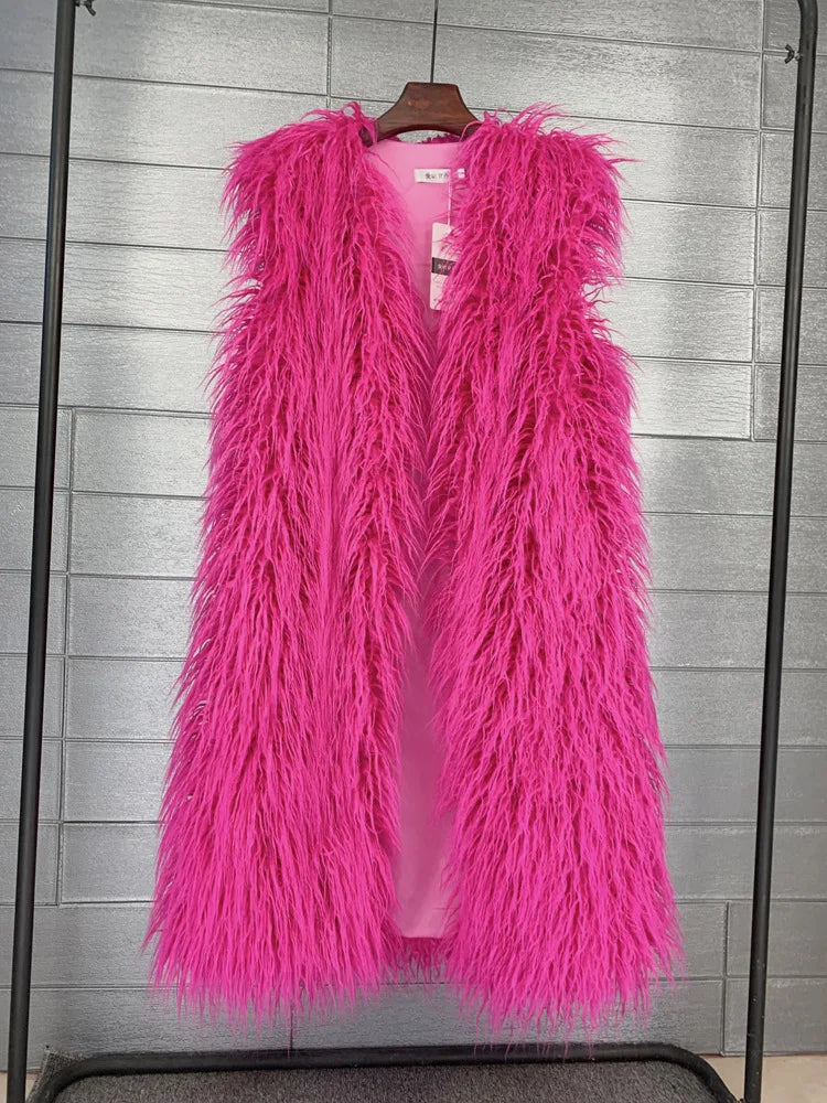 Long Faux Fur Vest