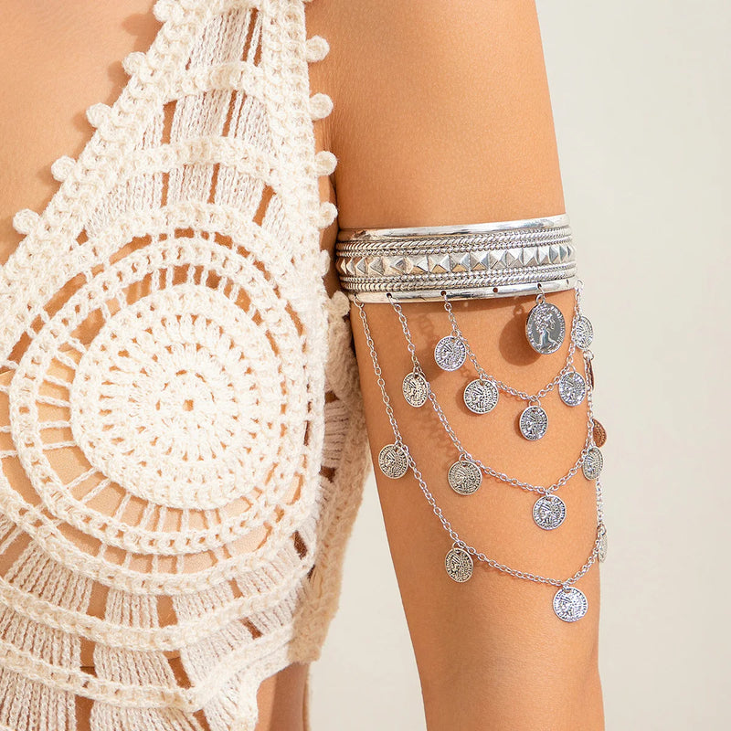 Cuff Bracelet - Arm Bangles Coins