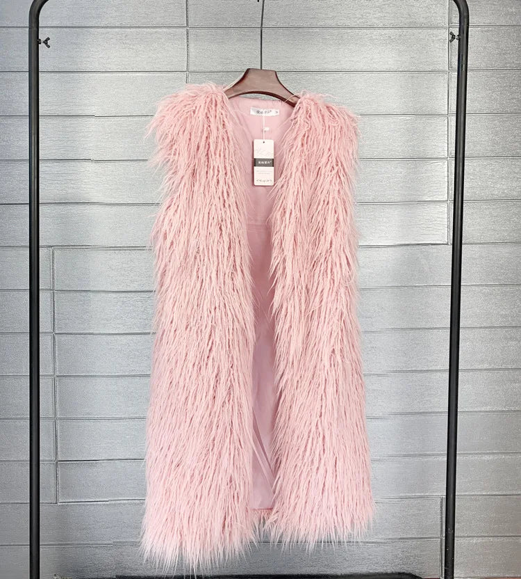 Long Faux Fur Vest