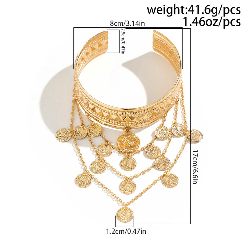 Cuff Bracelet - Arm Bangles Coins