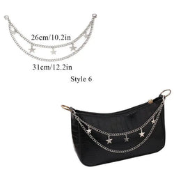 Y2k Metal Pearl Chain Strap For Bags Multi-layer Bag Chain For Handbag DIY Handles Star Pendant Shoulder Bag Chain Accessories