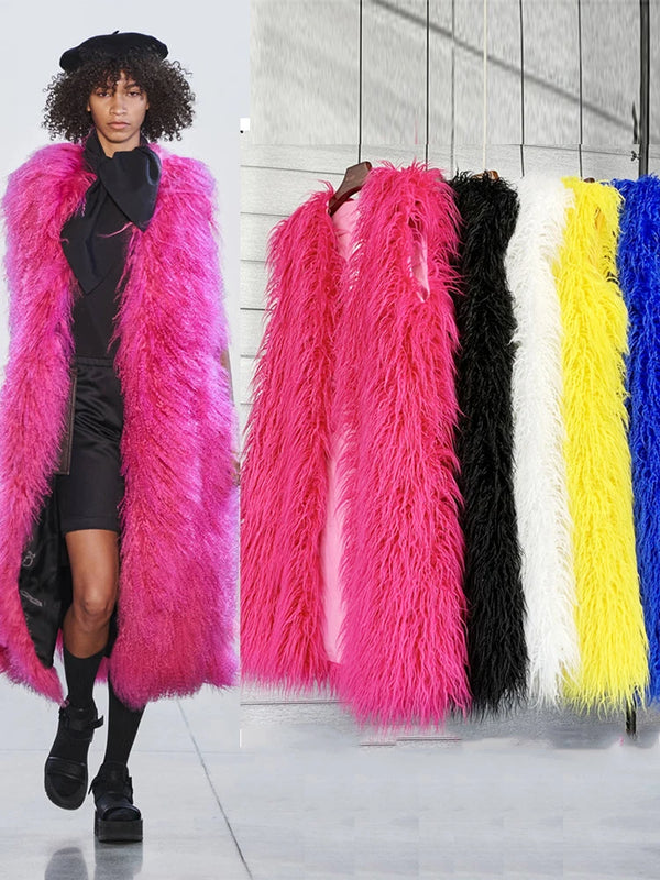 Long Faux Fur Vest