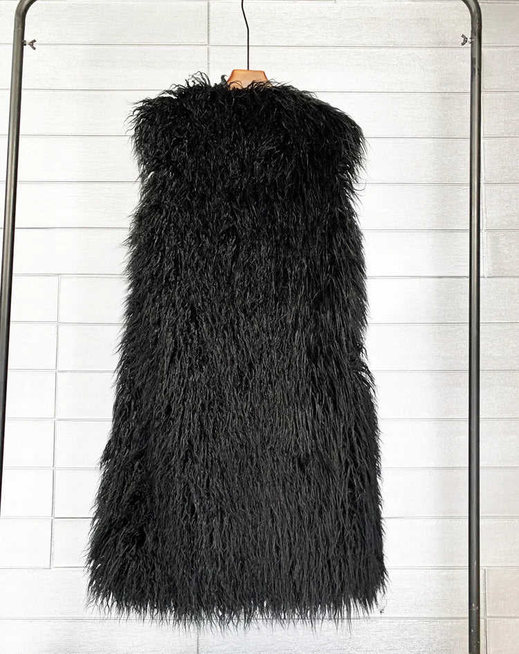 Long Faux Fur Vest