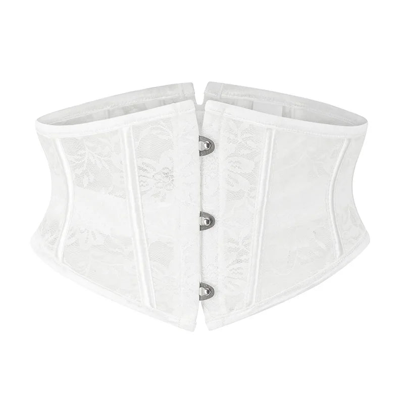 Waist Clip Slimming Belt Women 14 Spiral Steel Boned Shaping Girdle Corset Short Sexy Lace Adjustable Buckle Lace Up Shapewear