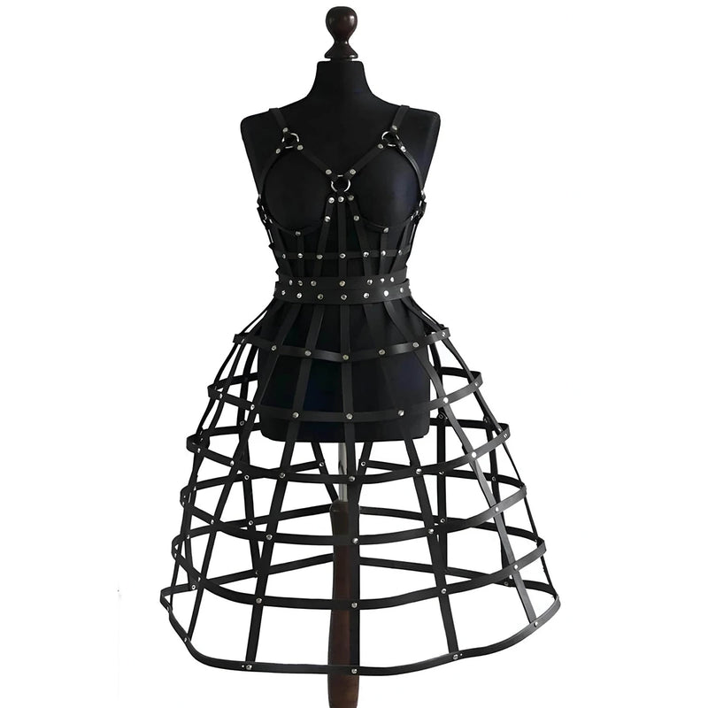 Full Body Harness Skirt Bra For Festival Sexy Dance Cosstumes Leg Harness Garter Belt Erotic Underwear Fetis Cage Sword Belt