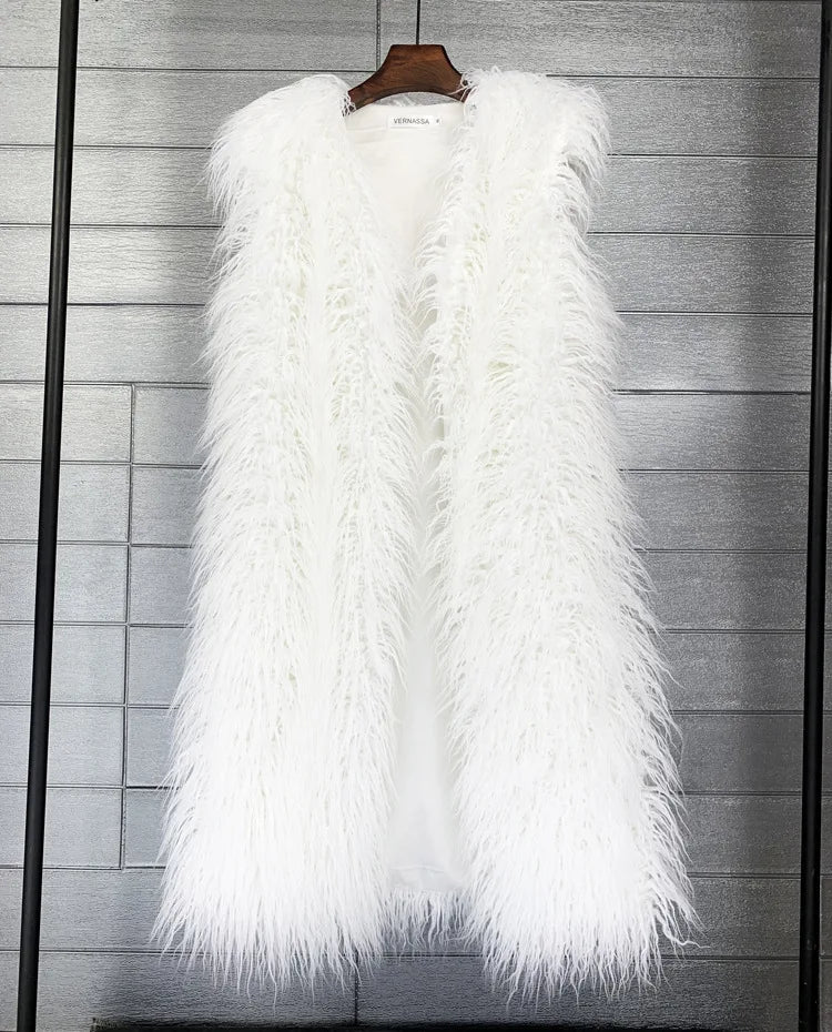 Long Faux Fur Vest