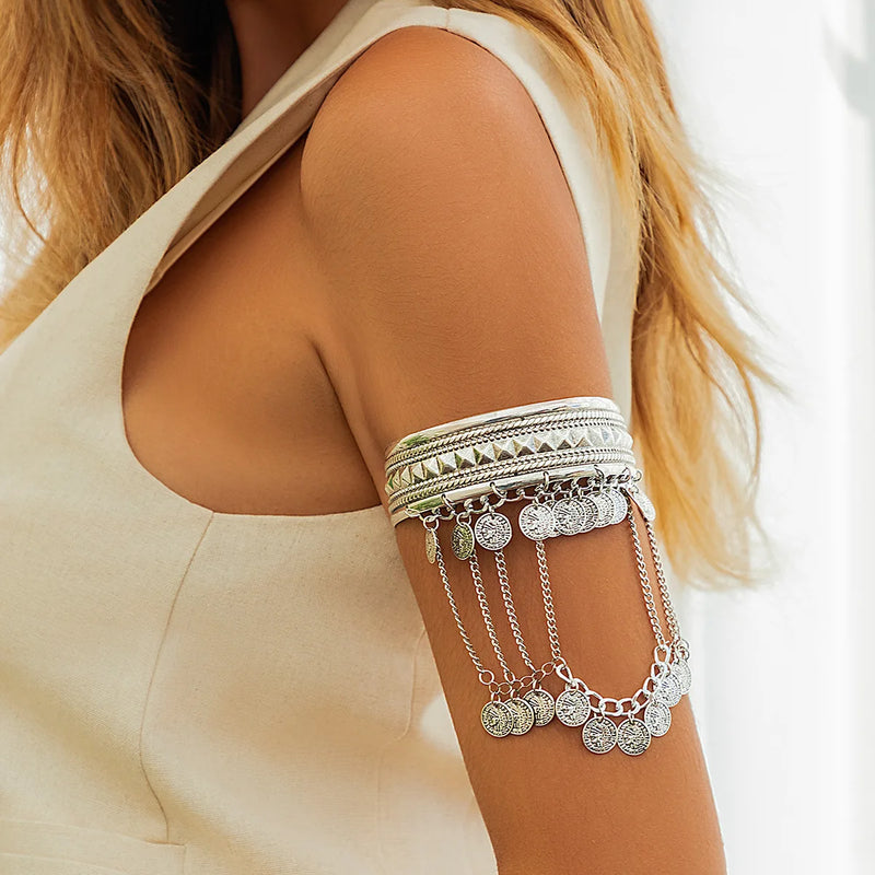 Cuff Bracelet - Arm Bangles Coins