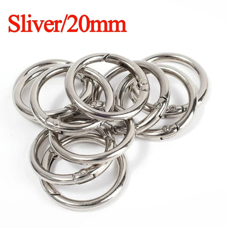 10/50pcs Metal O Ring Spring Clasps for DIY Fashion