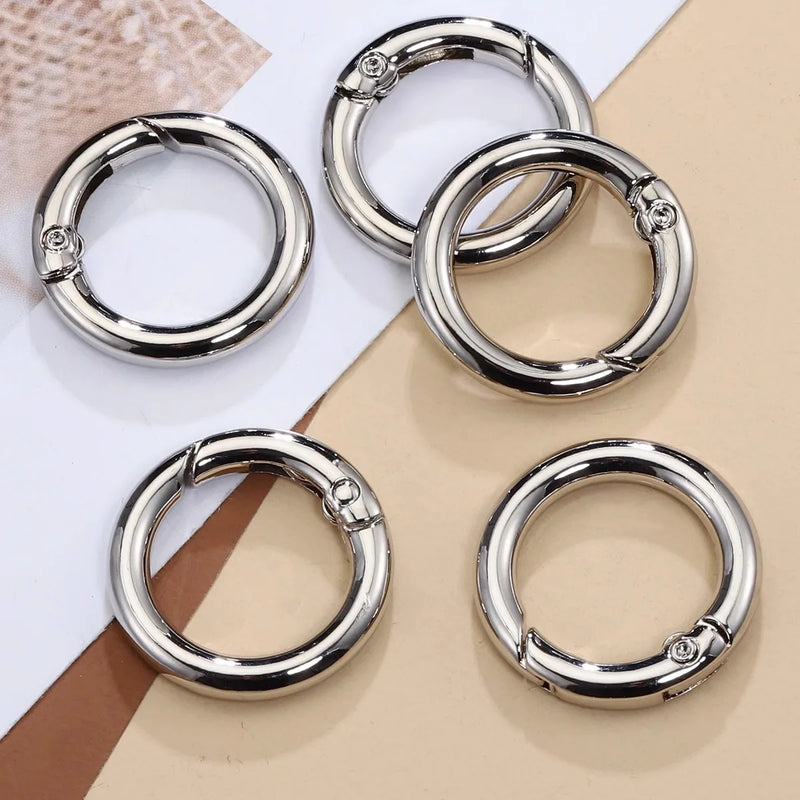 10/50pcs Metal O Ring Spring Clasps for DIY Fashion