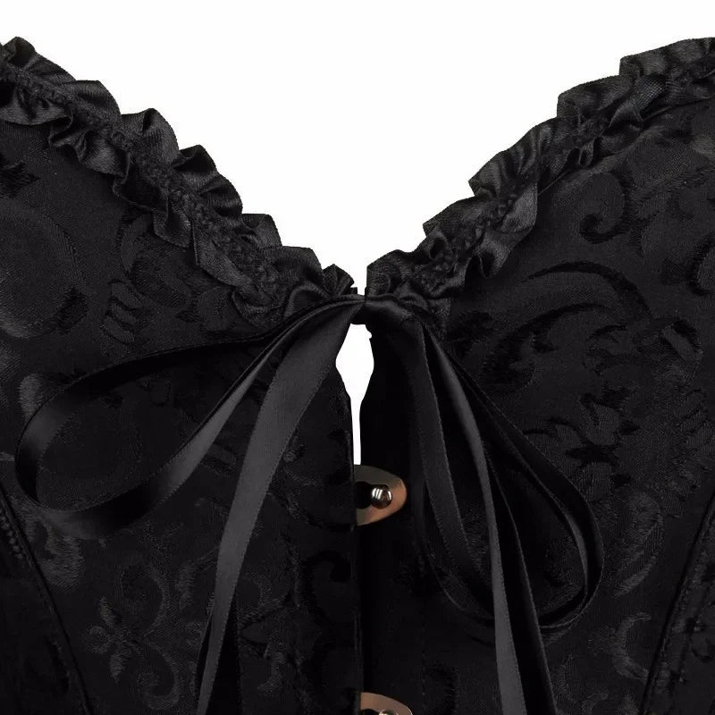 European and American court style corset jacquard lace back strap adjustable waist molding belly supporting bone shapewear 8111