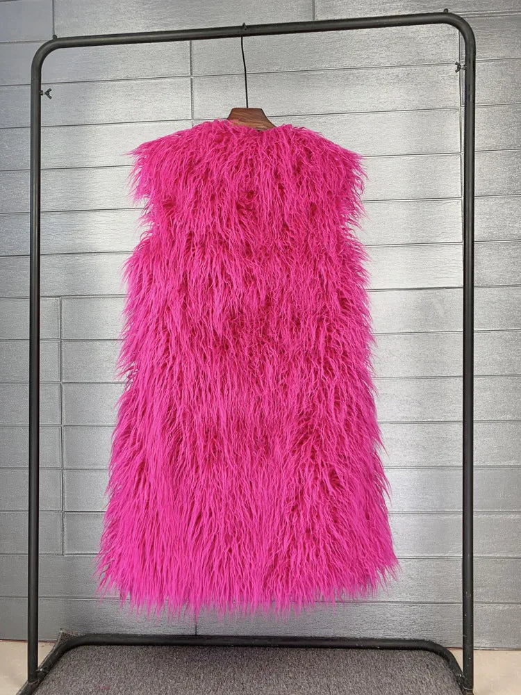 Long Faux Fur Vest