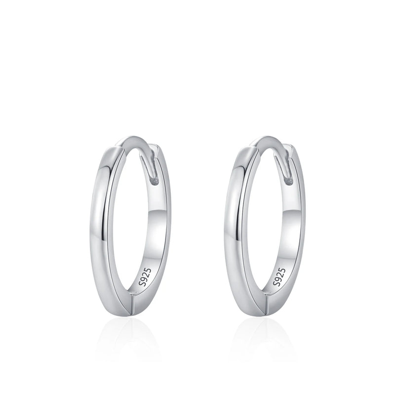 Ailmay 925 Sterling Silver Minimalist Classic Hoop Earrings, Cartilage Piercing Earrings For Women Everyday Wear And As Gifts