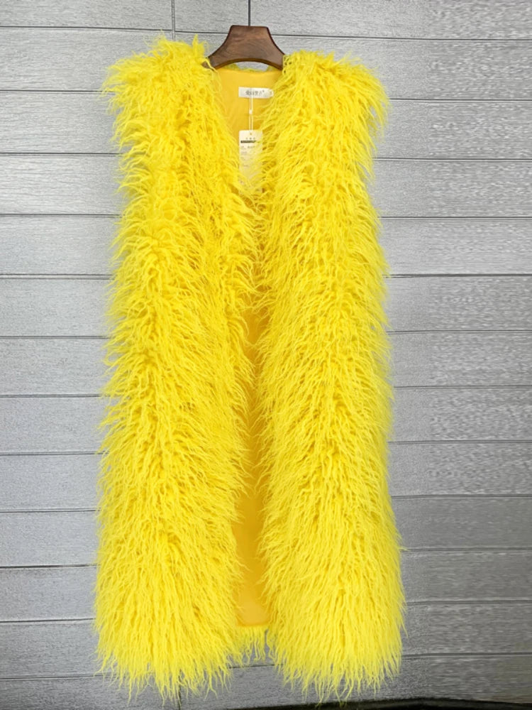 Long Faux Fur Vest