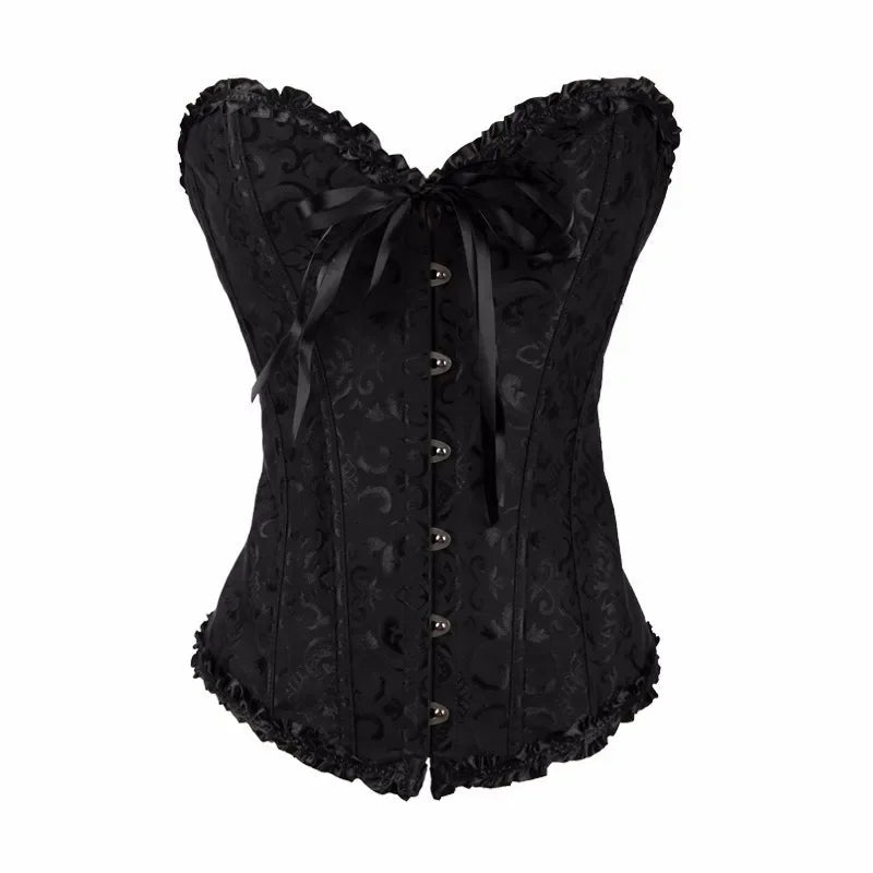 European and American court style corset jacquard lace back strap adjustable waist molding belly supporting bone shapewear 8111