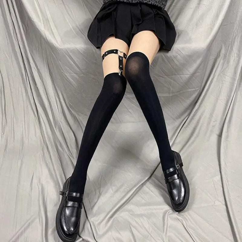 Sexy Heart Thigh Chain Garter Belt Pu Leg For Women Harness With Flower Rope Personality Accessories X9r9