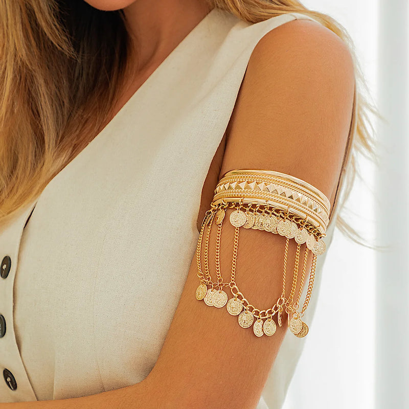 Cuff Bracelet - Arm Bangles Coins