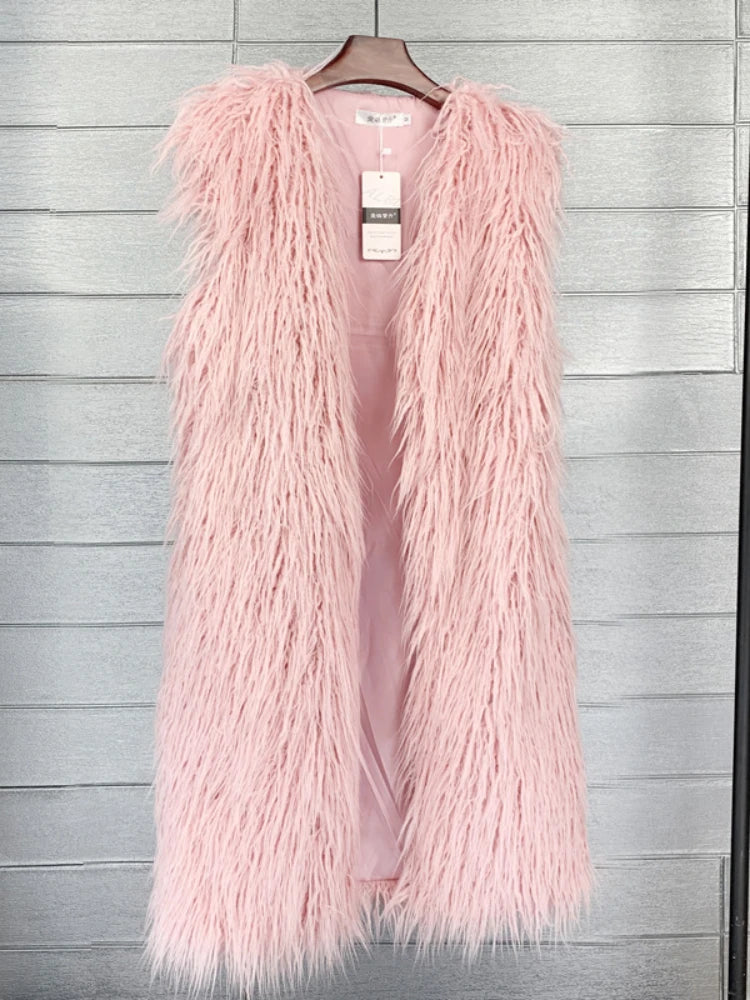 Long Faux Fur Vest