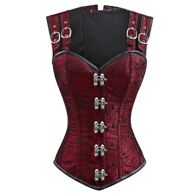 STEAMPUNK Steel Boned Corset Adjustable Straps