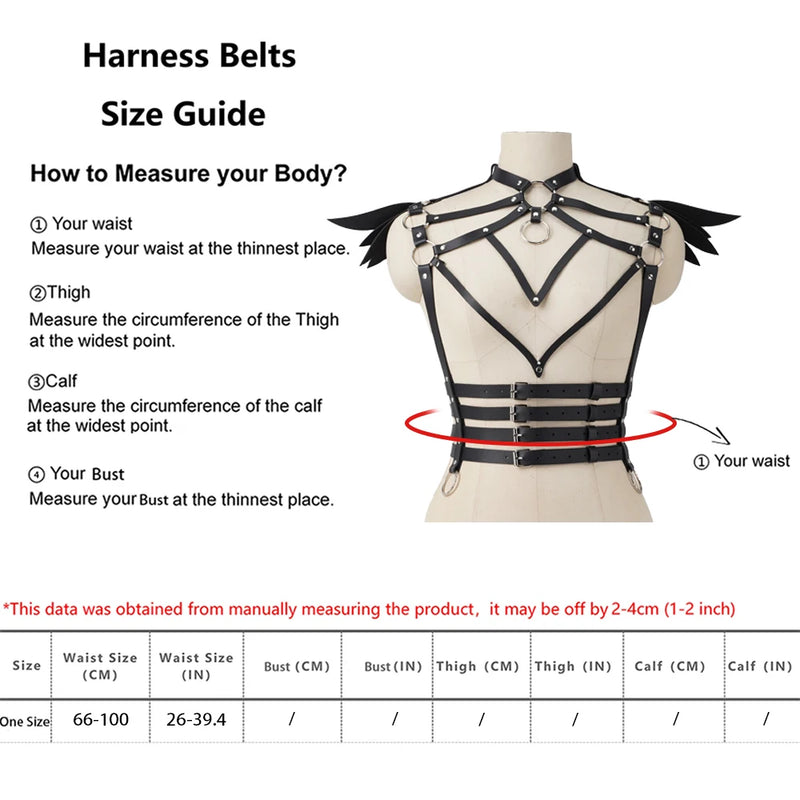Fashion Belt Female Street Style Angel Wings Shape Suspenders for Women Casual Wild Decoration WaistBond Goth Clothing Accessoly