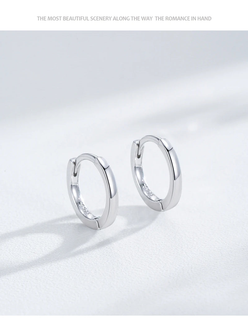Ailmay 925 Sterling Silver Minimalist Classic Hoop Earrings, Cartilage Piercing Earrings For Women Everyday Wear And As Gifts