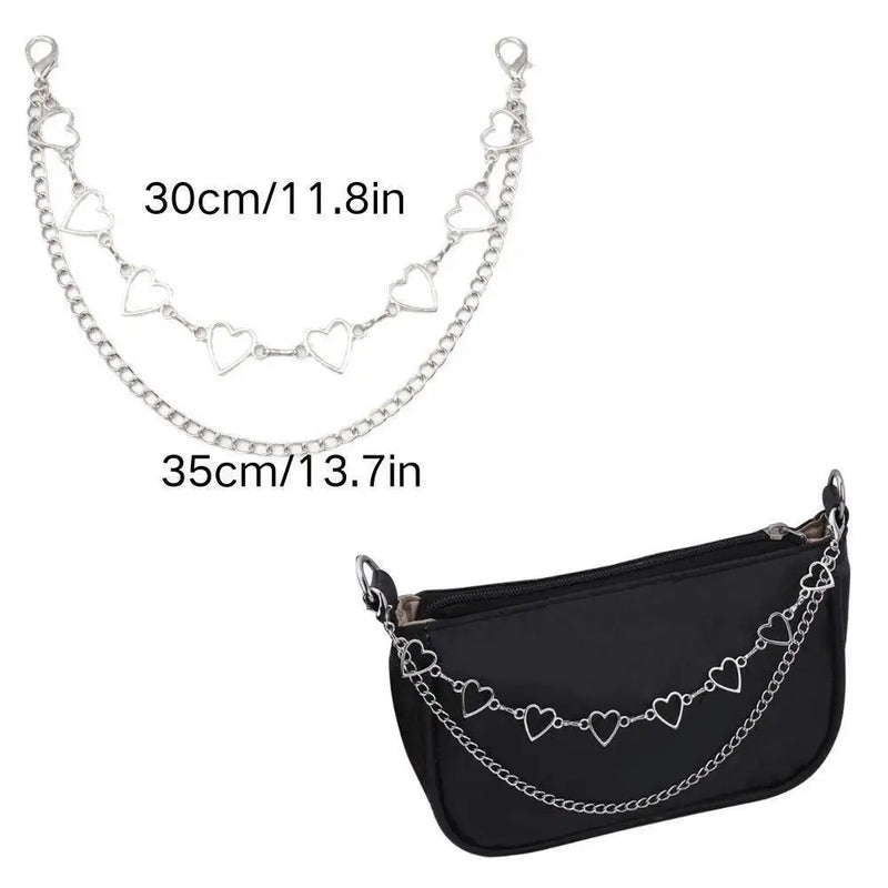 Y2k Metal Pearl Chain Strap For Bags Multi-layer Bag Chain For Handbag DIY Handles Star Pendant Shoulder Bag Chain Accessories