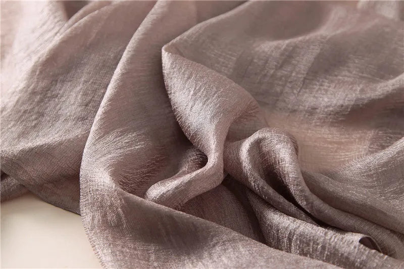 2023 Luxury Brand Women Fashion Scarf Plain Solid Silk Linen Shawls Scarves Summer Lady Bandanas Pashmina Foulard Hijab 180*90Cm