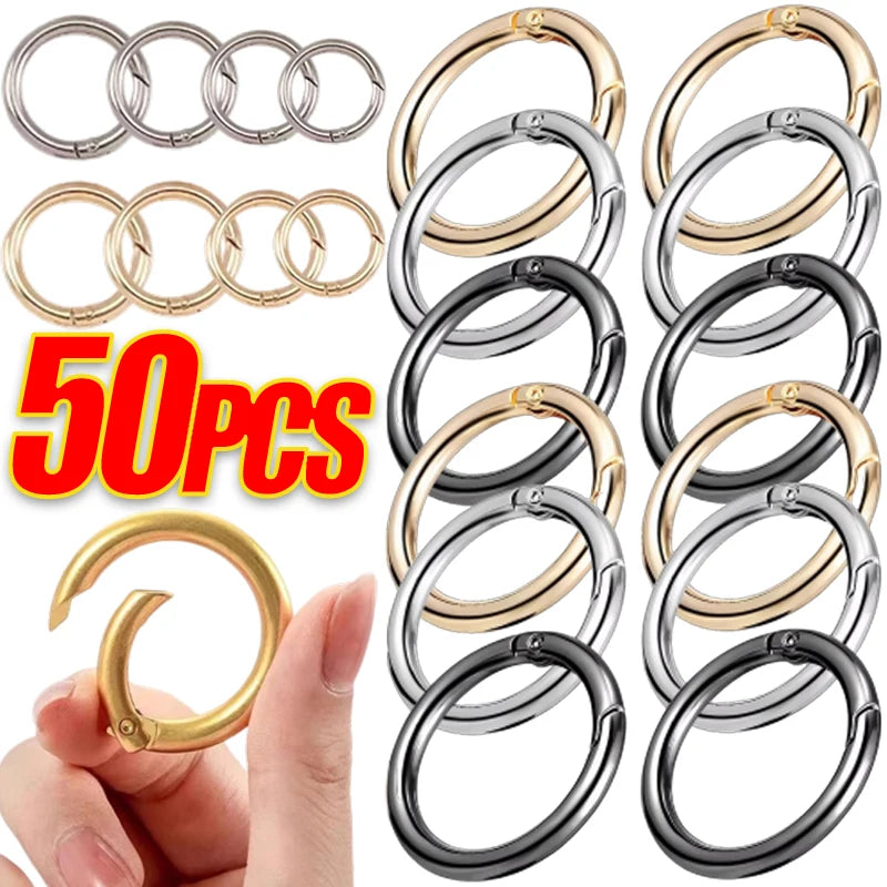 10/50pcs Metal O Ring Spring Clasps for DIY Fashion