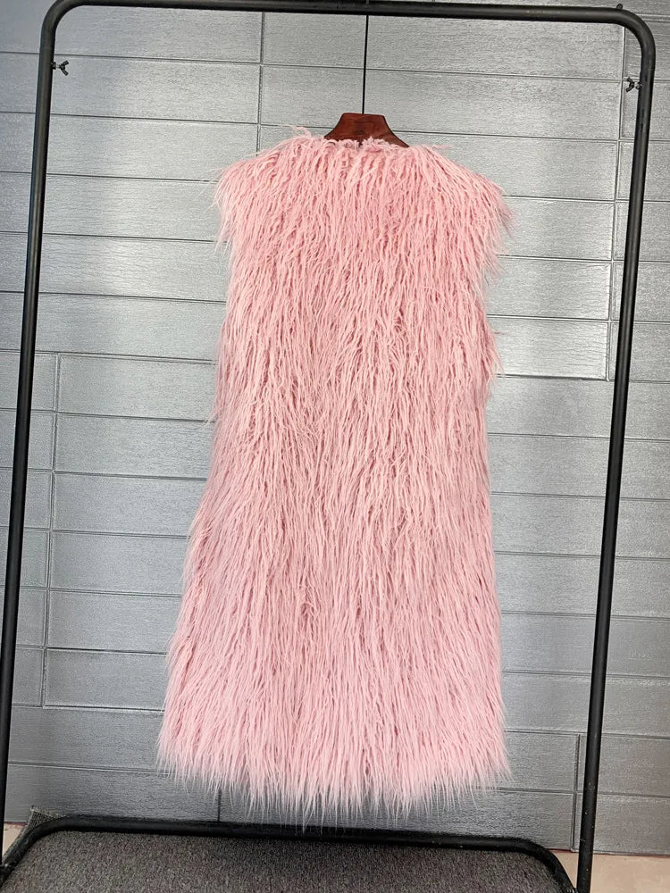 Long Faux Fur Vest