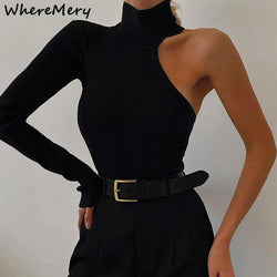 Open Shoulder High-neckline Jumpsuit Top
