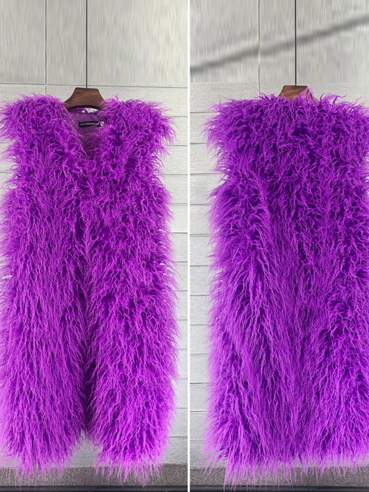 Long Faux Fur Vest