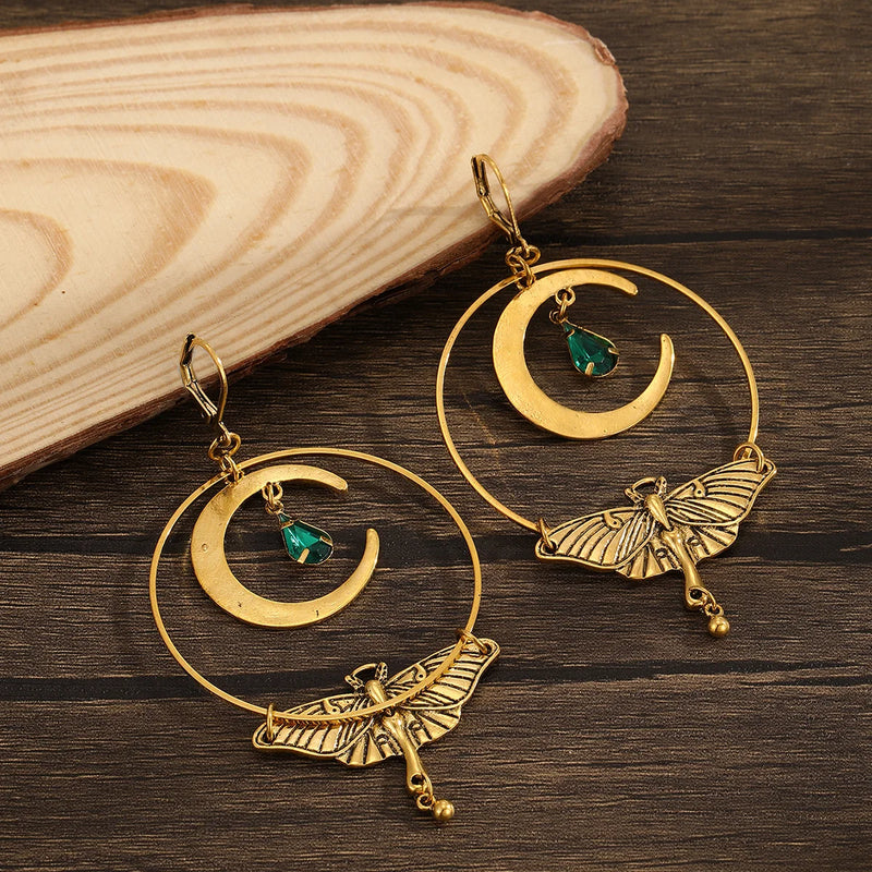 Luna Moth Fluttering Earrings