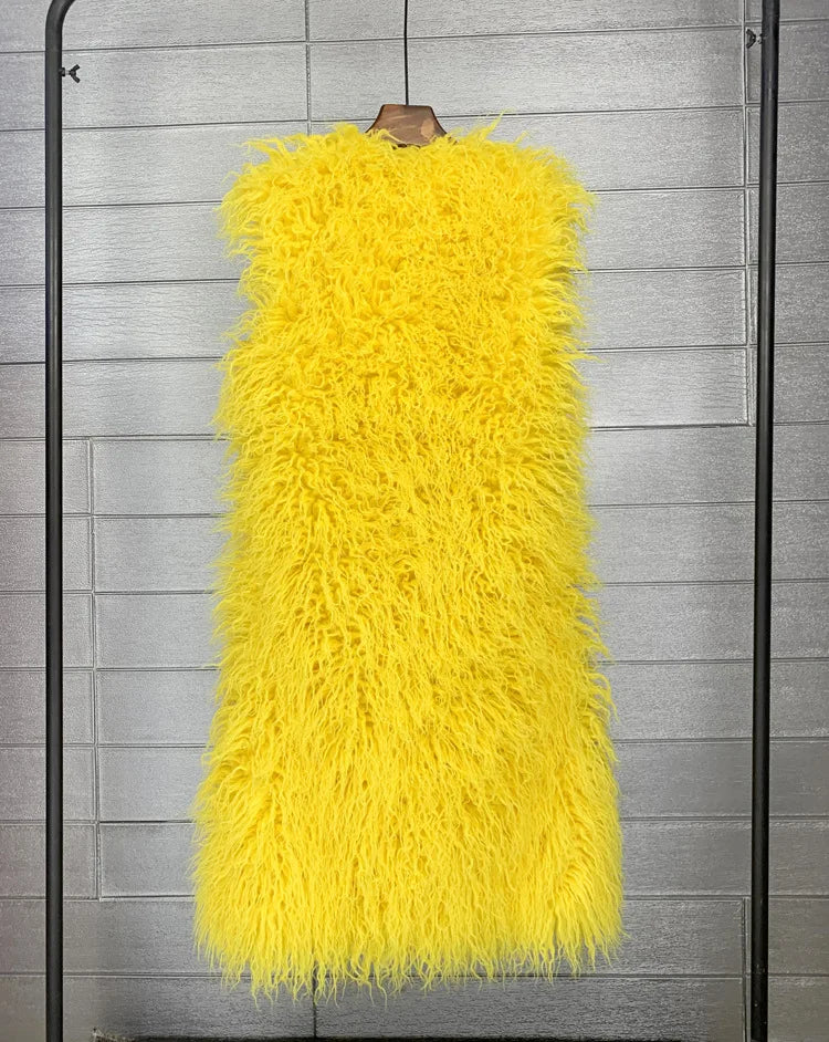 Long Faux Fur Vest