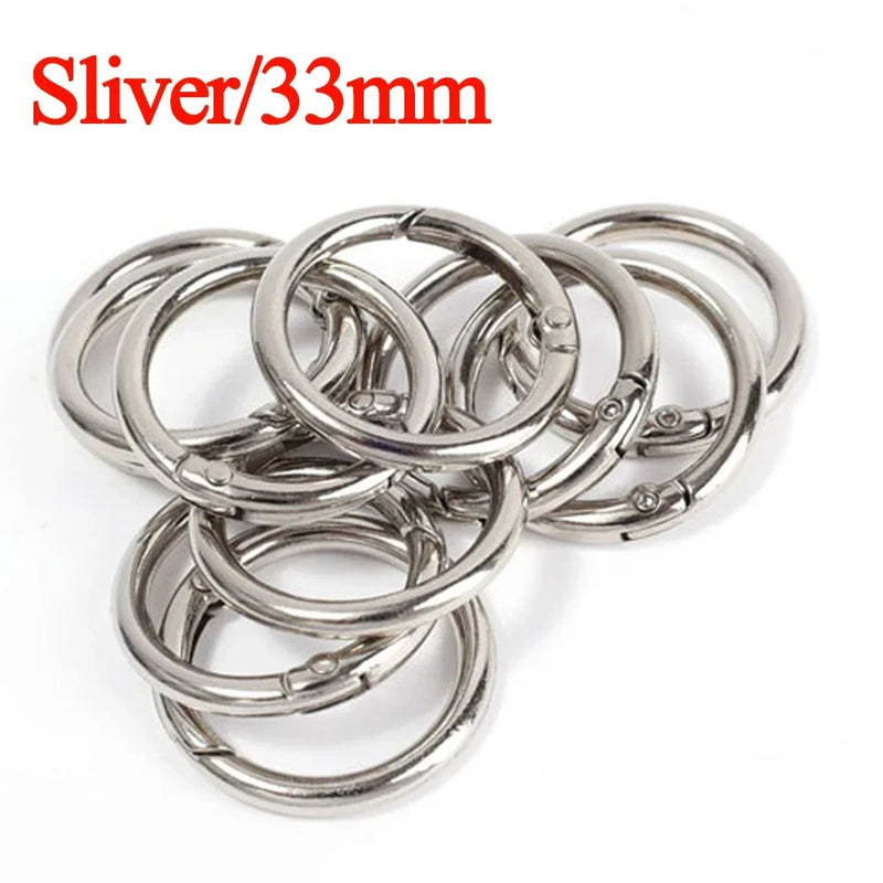10/50pcs Metal O Ring Spring Clasps for DIY Fashion