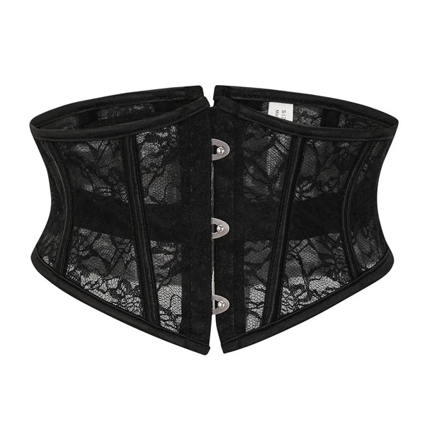 Waist Clip Slimming Belt Women 14 Spiral Steel Boned Shaping Girdle Corset Short Sexy Lace Adjustable Buckle Lace Up Shapewear